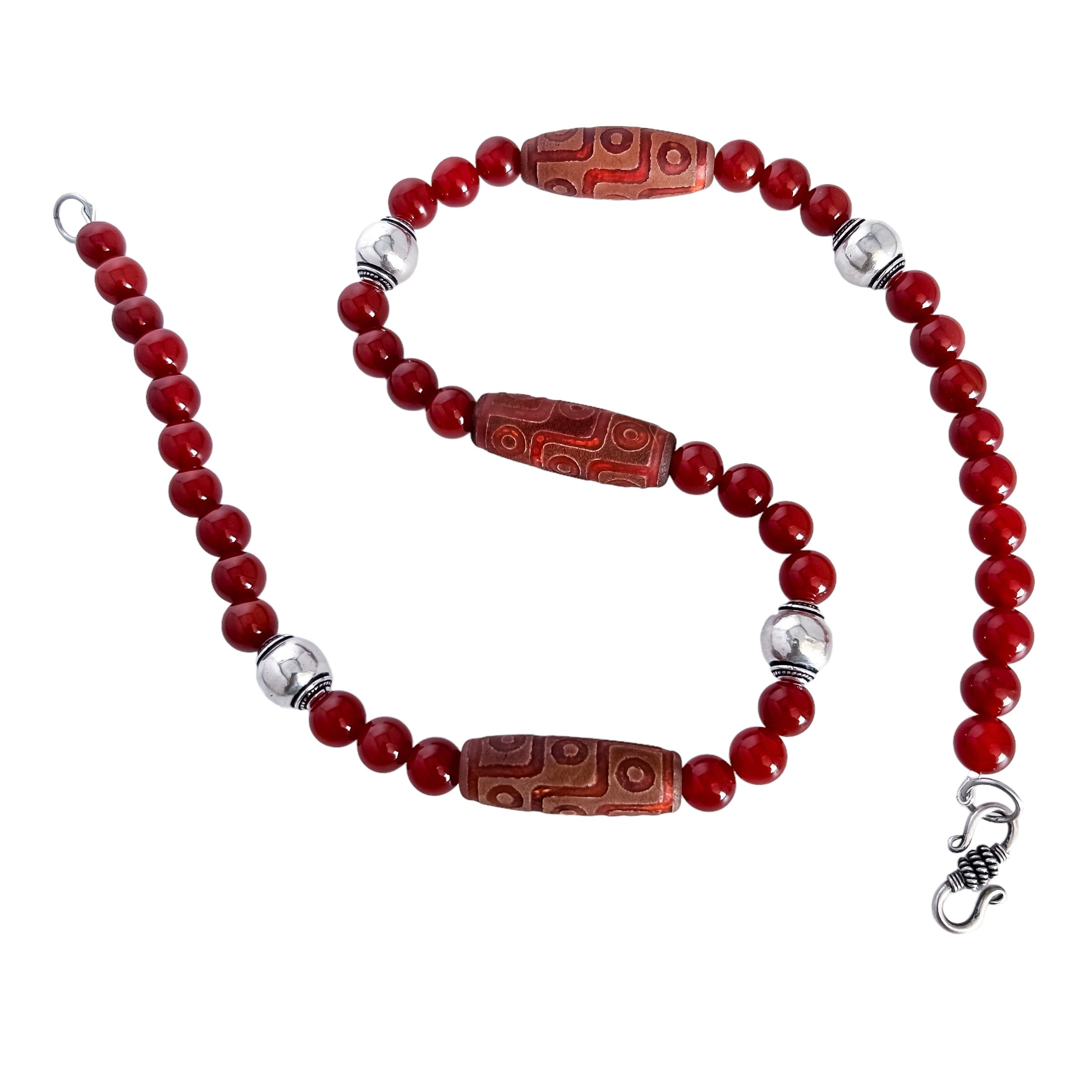 CARNELIAN AND DZI NECKLACE