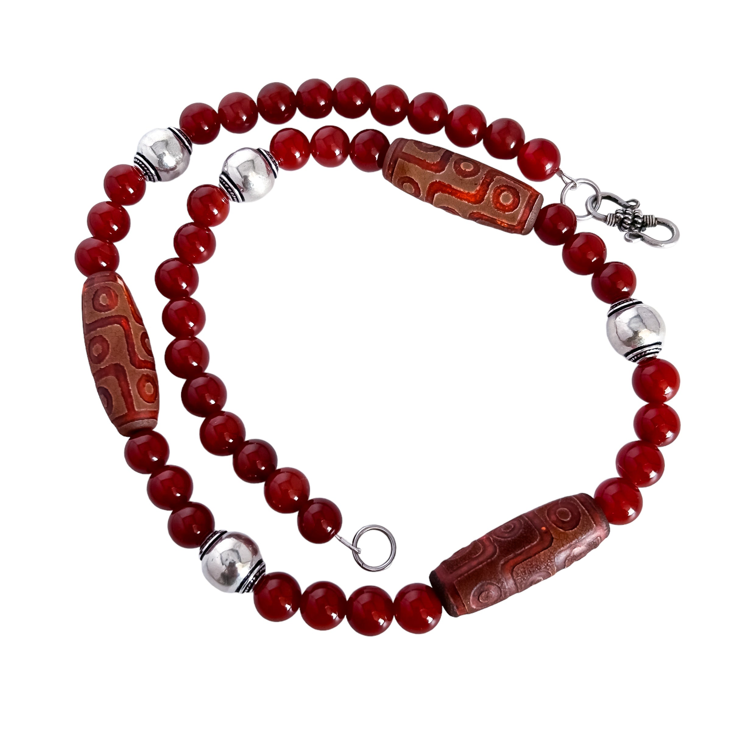 CARNELIAN AND DZI NECKLACE