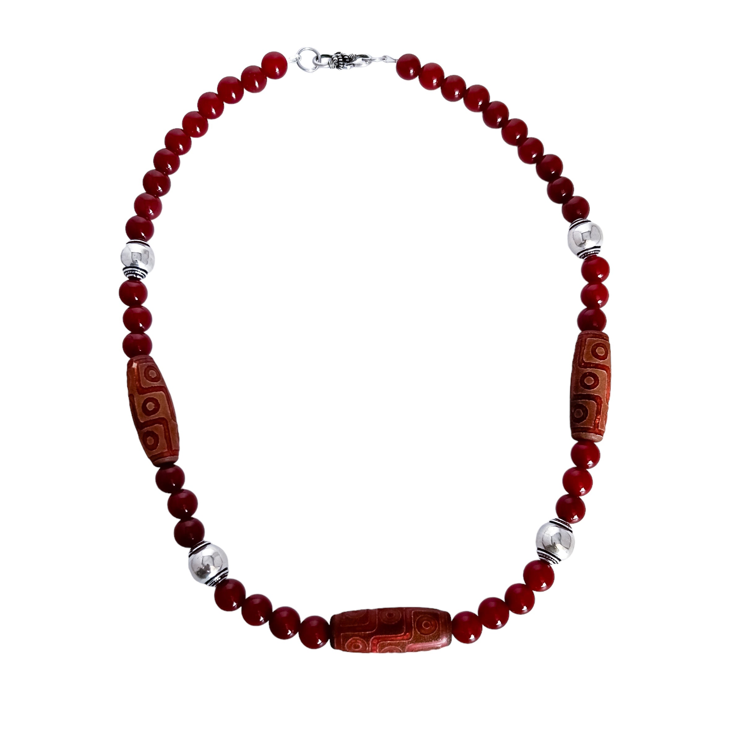 CARNELIAN AND DZI NECKLACE