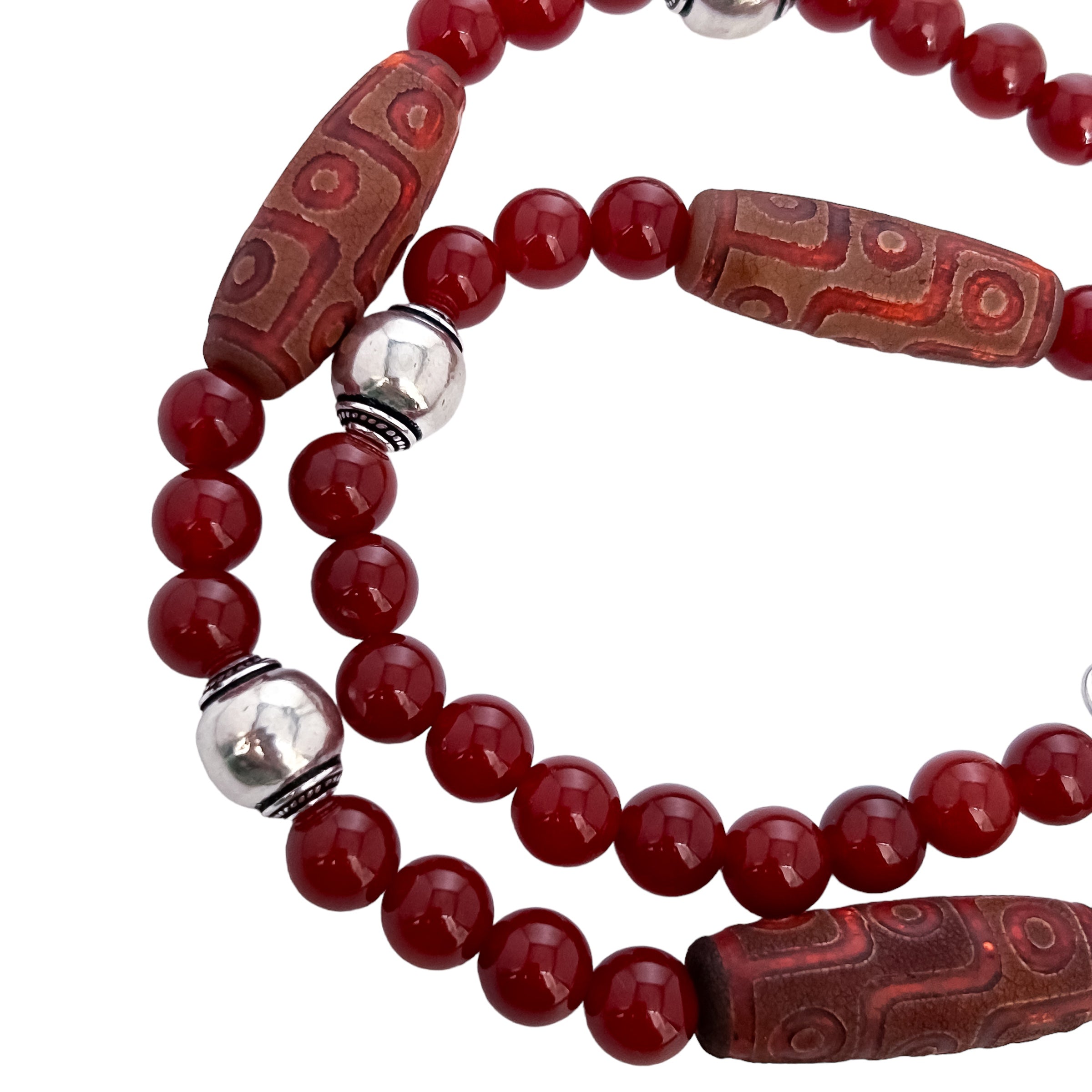 CARNELIAN AND DZI NECKLACE