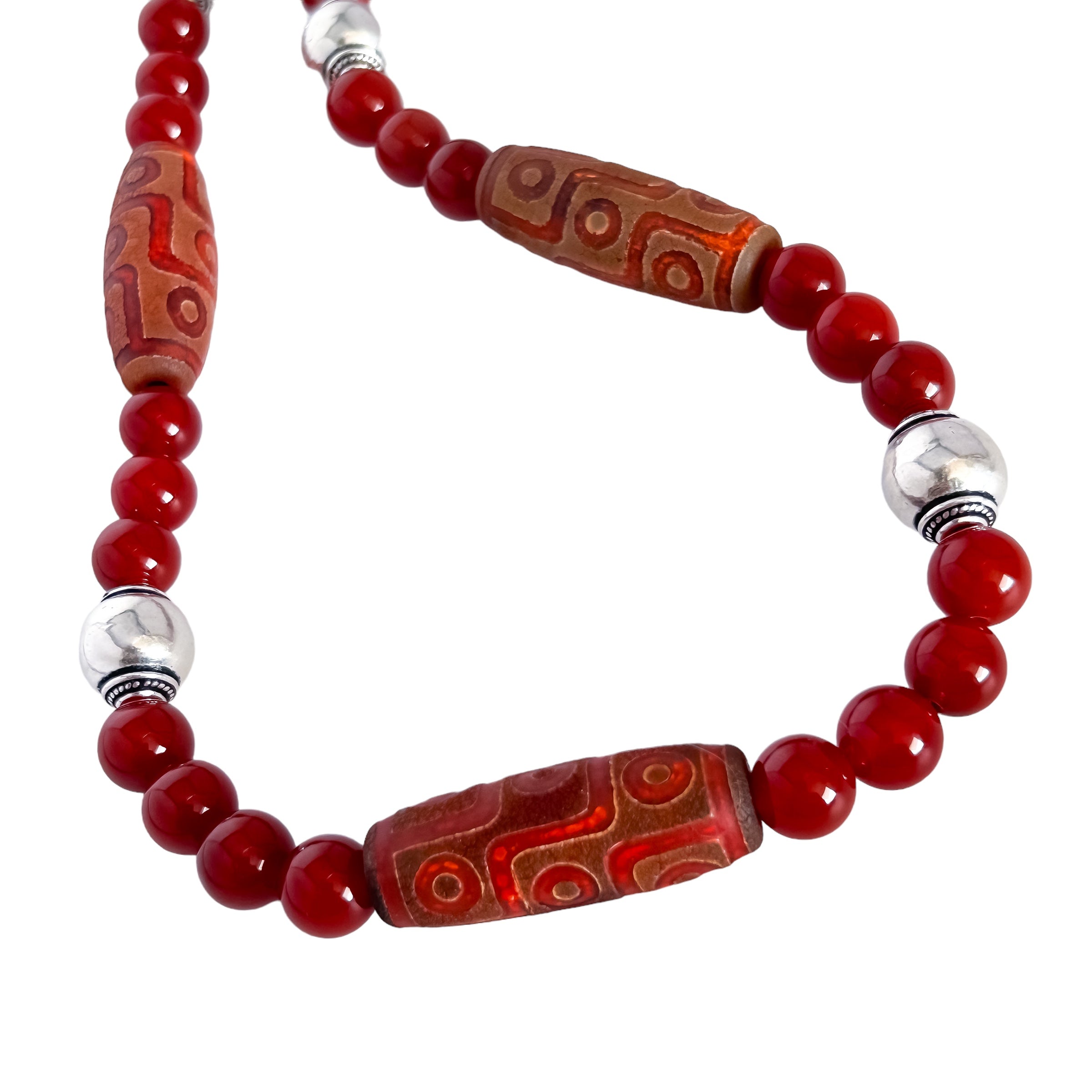 CARNELIAN AND DZI NECKLACE